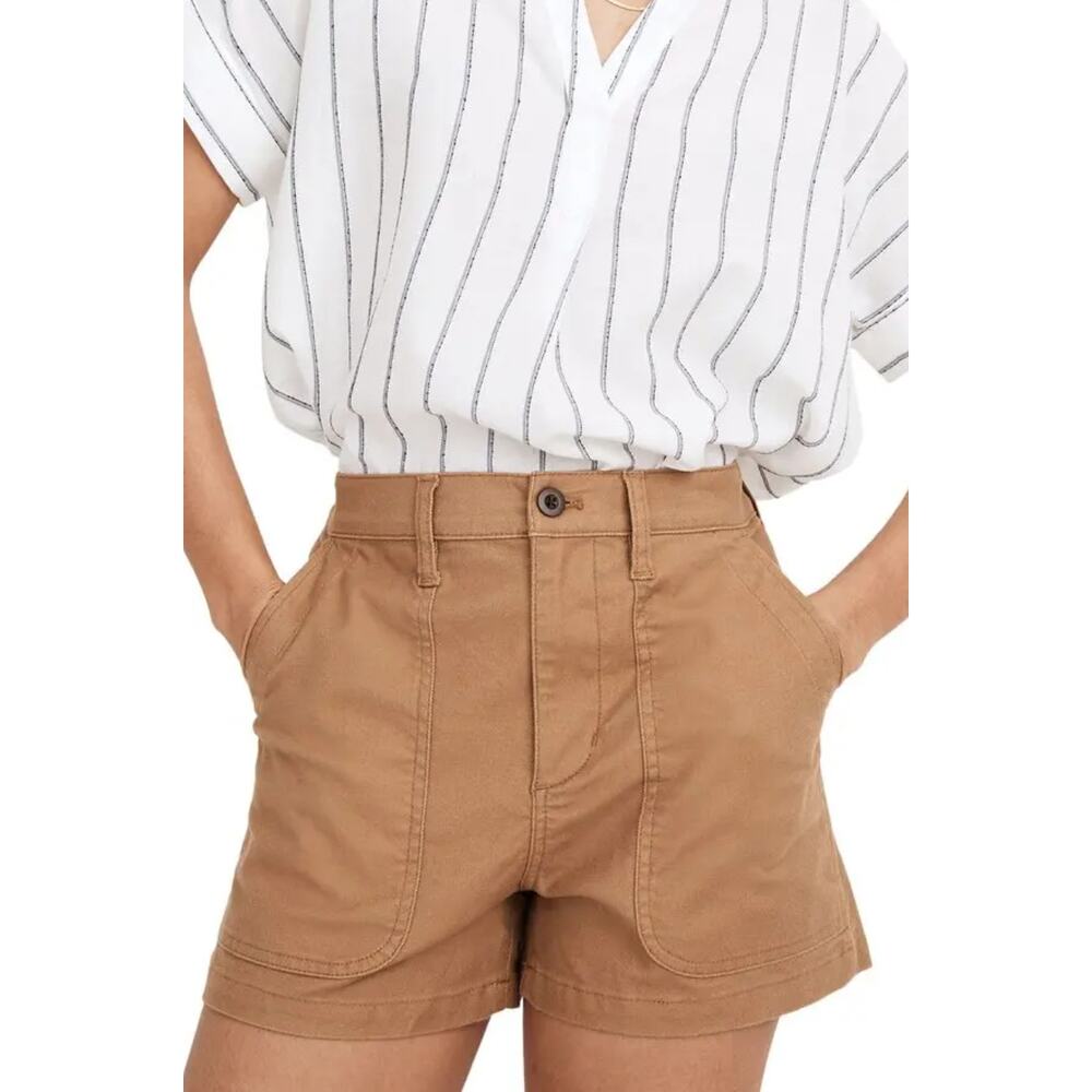 Madewell The Perfectโ Military Twill Shorts Womens Size 25 Brown High Rise
